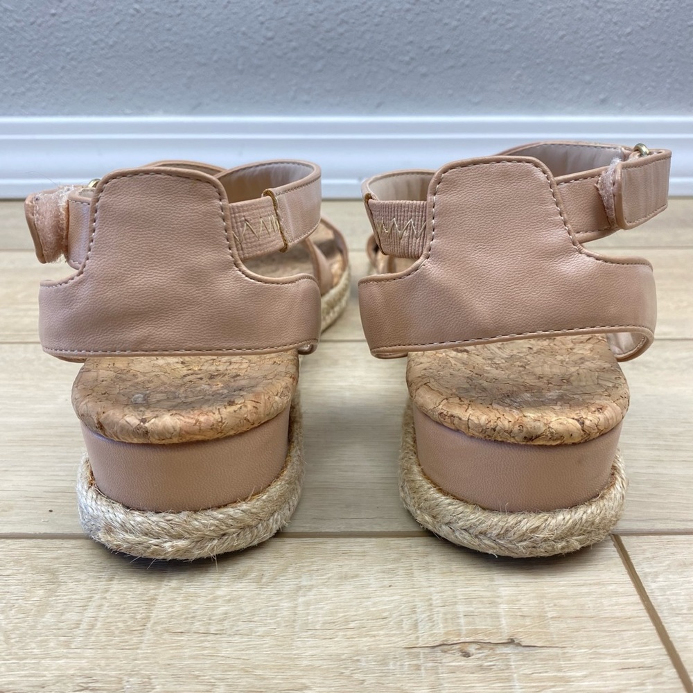 ADRIENNE VITTADINI Charlie Espadrille Tan Strappy Vegan Leather Sandals Size 7.5 - Picture 6 of 10